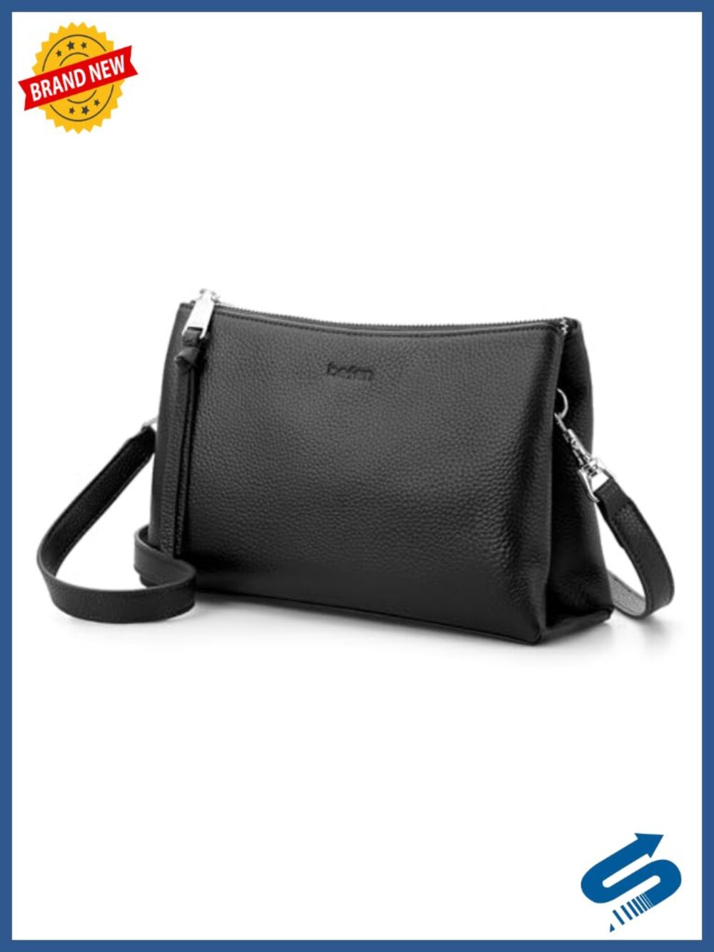 Genuine Leather Crossbody Bag with RFID Blocking Small Shoulder Handbag